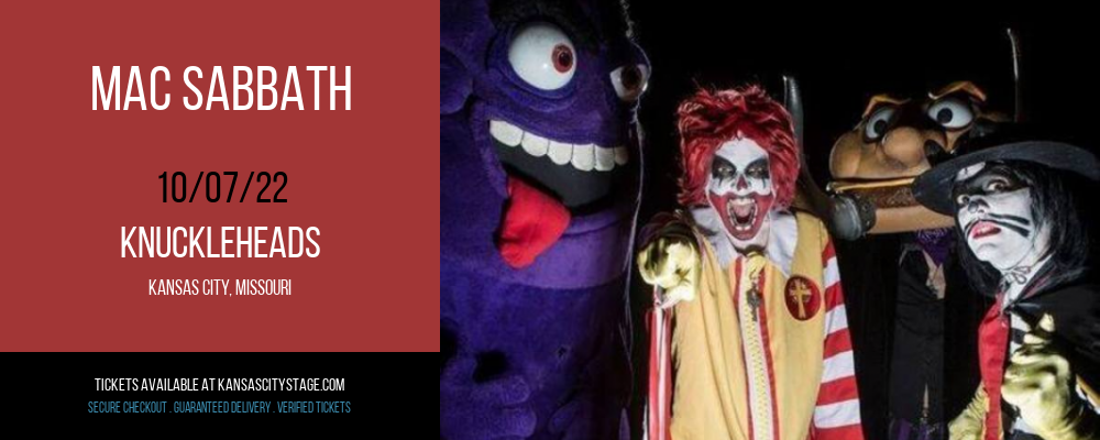 Mac Sabbath at Knuckleheads tickets Mac Sabbath at Knuckleheads