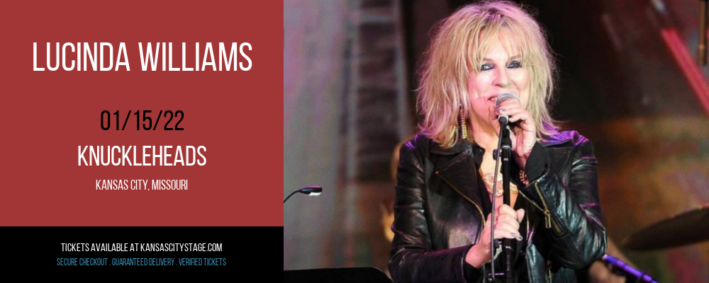 Lucinda Williams at Knuckleheads tickets Lucinda Williams at Knuckleheads