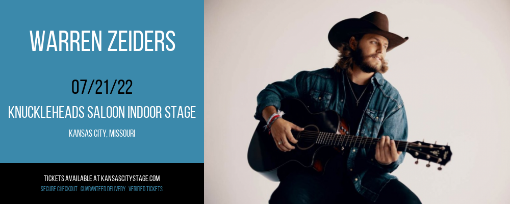 Warren Zeiders at Knuckleheads tickets Warren Zeiders at Knuckleheads